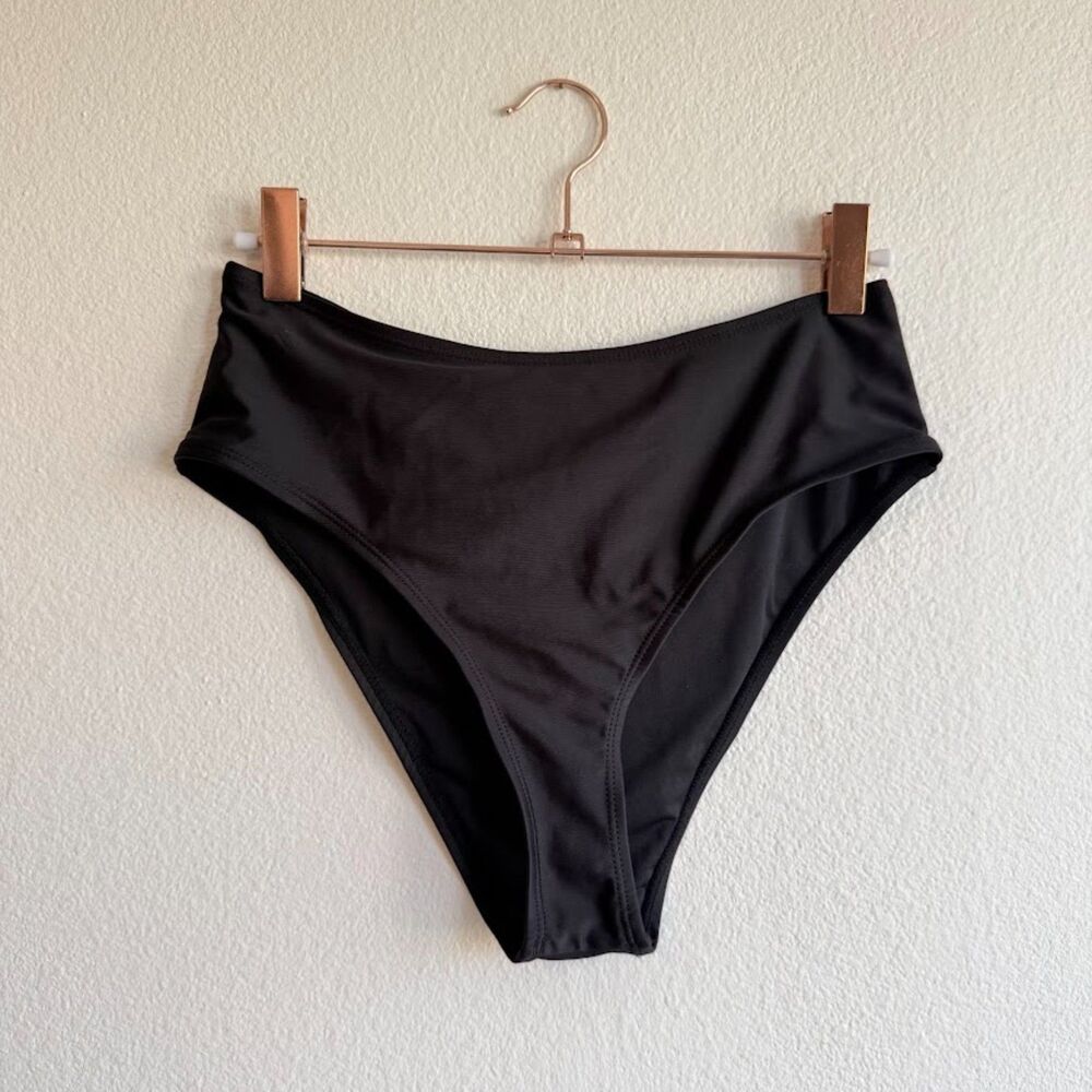 Marina West x 12th Tribe High Rise Cheeky Bikini Bottoms in Black size Small NWT